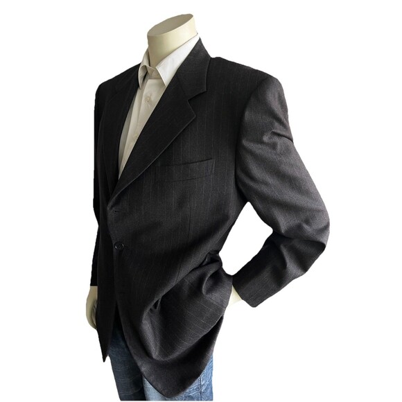 PAL ZILERI Guabello Men 42-44R Blazer Designer Wool Pinstripe Suit Jacket Italy - Picture 4 of 16